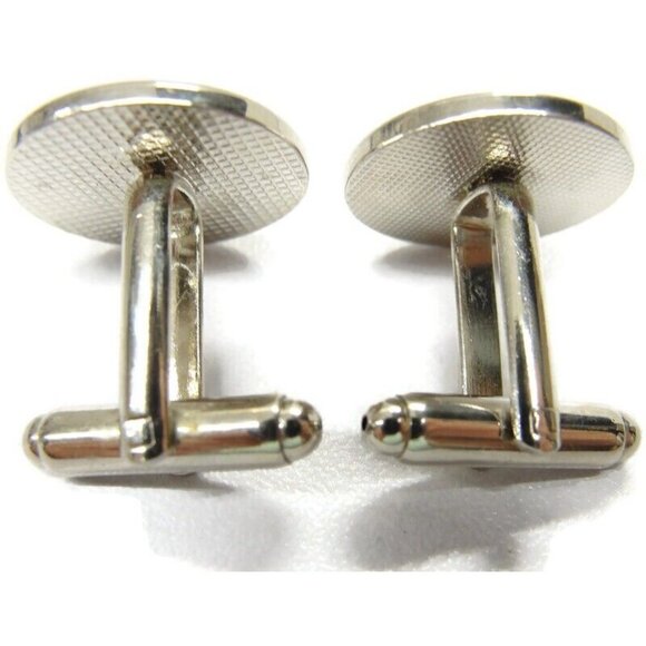 Vintage Gibdock Cufflinks European Ship Repair Company Silver Tone Red Enamel - Picture 10 of 14